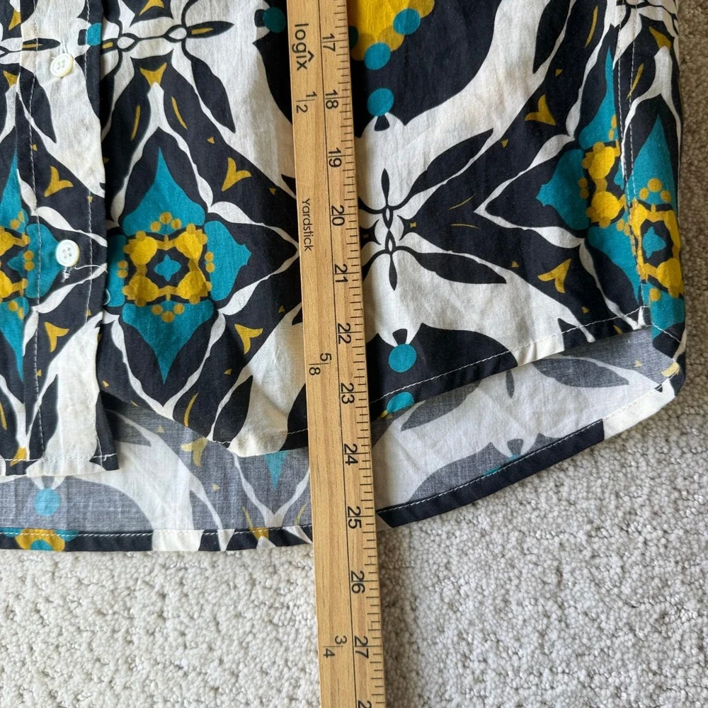 Anthropologie Exquise Button Down Shirt 4 Multi Geometric Kaleidoscope Print - Picture 11 of 15